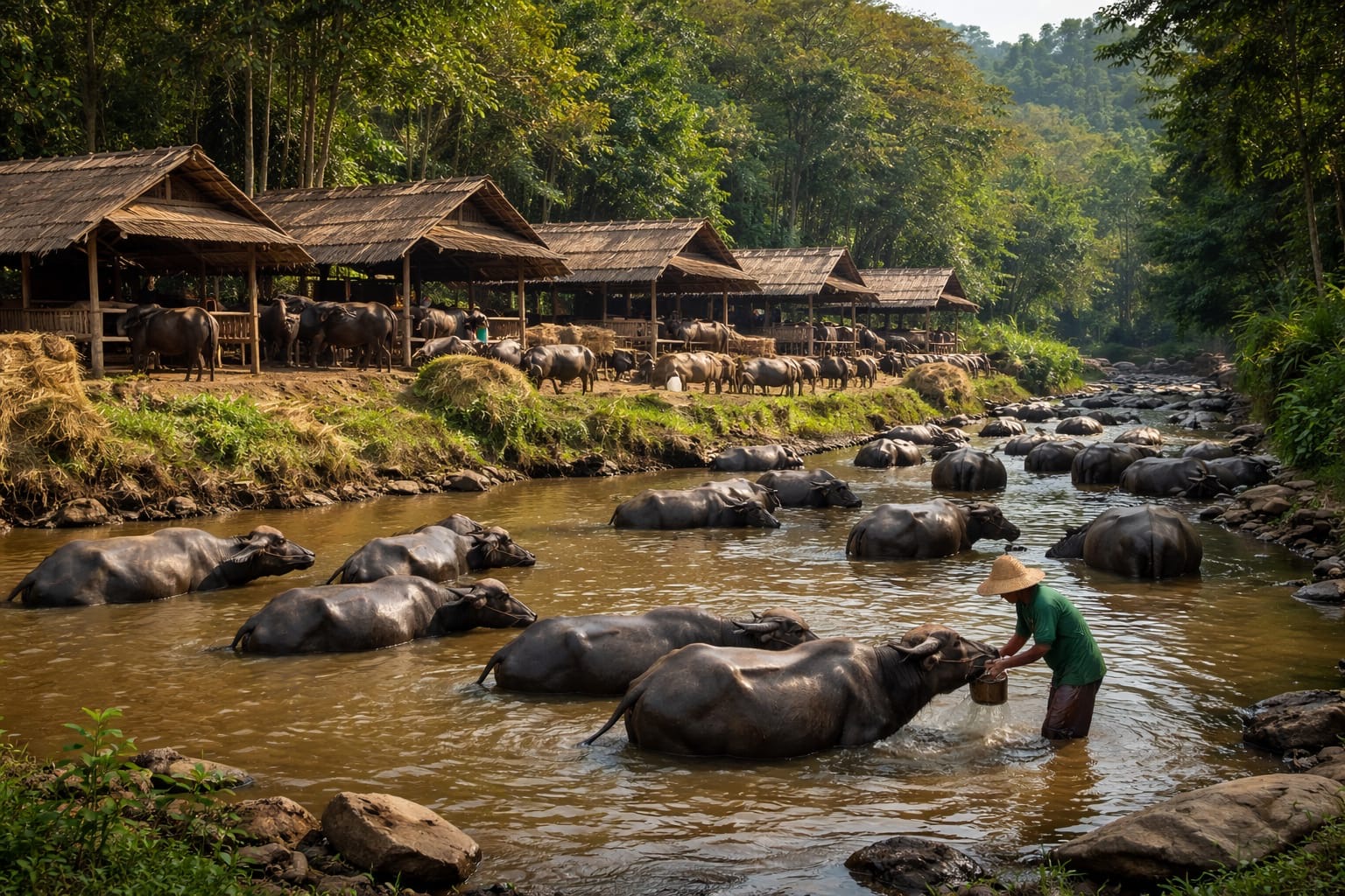 Kampung Bulak PP Ngawi dikenal sebagai kampung kerbau di tengah hutan jati dengan ratusan ternak dan potensi wisata unik.
