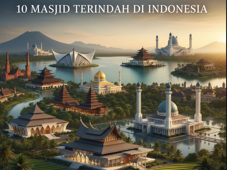 10 masjid terindah di Indonesia versi YouTube: dari Taj Mahal Riau hingga Masjid Al-Jabar Bandung yang disebut mengapung!