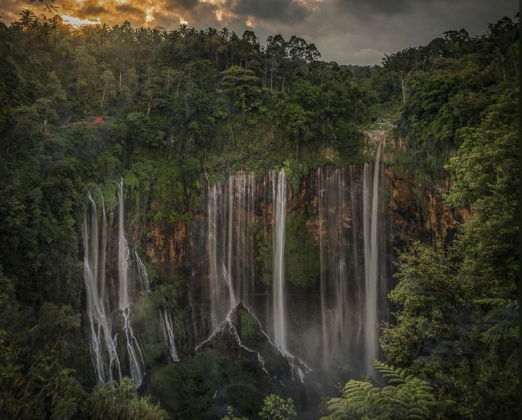 Tumpak Sewu Lumajang makin ramai! Jalur turun ekstrem, licin dan sempit. Wajib siapkan fisik, sepatu trekking, ada toilet & kantin.