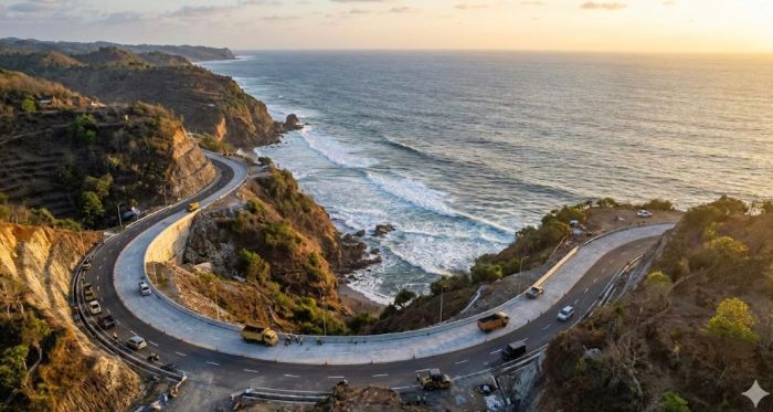 Progres Kelok 18 JJLS DIY capai 80 persen, penghubung Gunungkidul&ndash;Bantul ditarget rampung Juni 2026 dengan panorama pantai selatan.