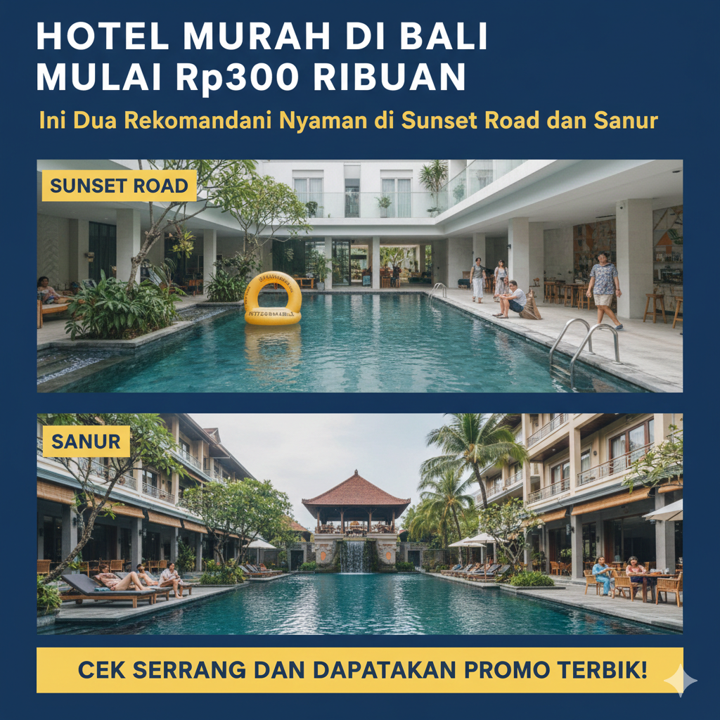 Hotel Murah di Bali Mulai Rp300 Ribuan, Ini Dua Rekomendasi Nyaman di Sunset Road dan Sanur