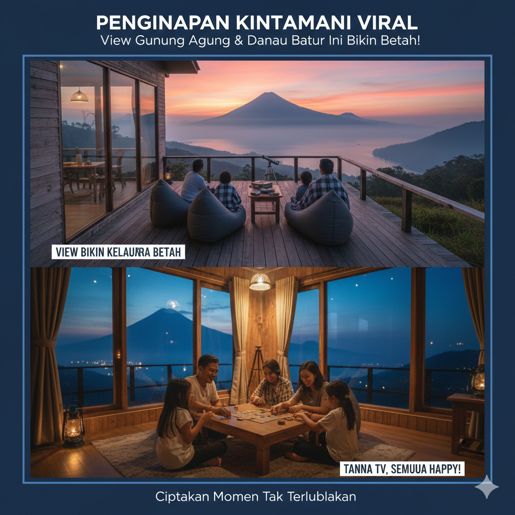 Penginapan Kintamani dengan View Gunung Agung dan Danau Batur Ini Viral, Tanpa TV tapi Bikin Keluarga Betah