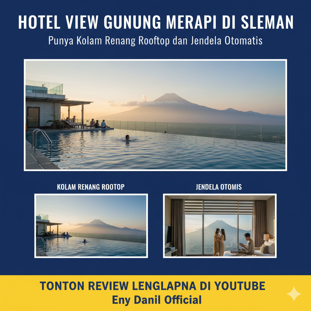 Hotel View Gunung Merapi di Sleman Ini Punya Kolam Renang Rooftop dan Jendela Otomatis, Intip Review Lengkapnya