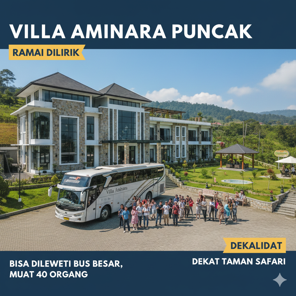 Villa Aminara Puncak Ramai Dilirik: Bisa Dilewati Bus Besar, Muat 40 Orang, Dekat Taman Safari
