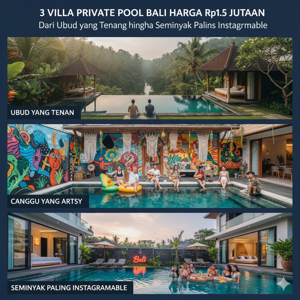 3 Villa Private Pool Bali Harga Rp1,5 Jutaan: Dari Ubud yang Tenang hingga Seminyak Paling Instagramable
