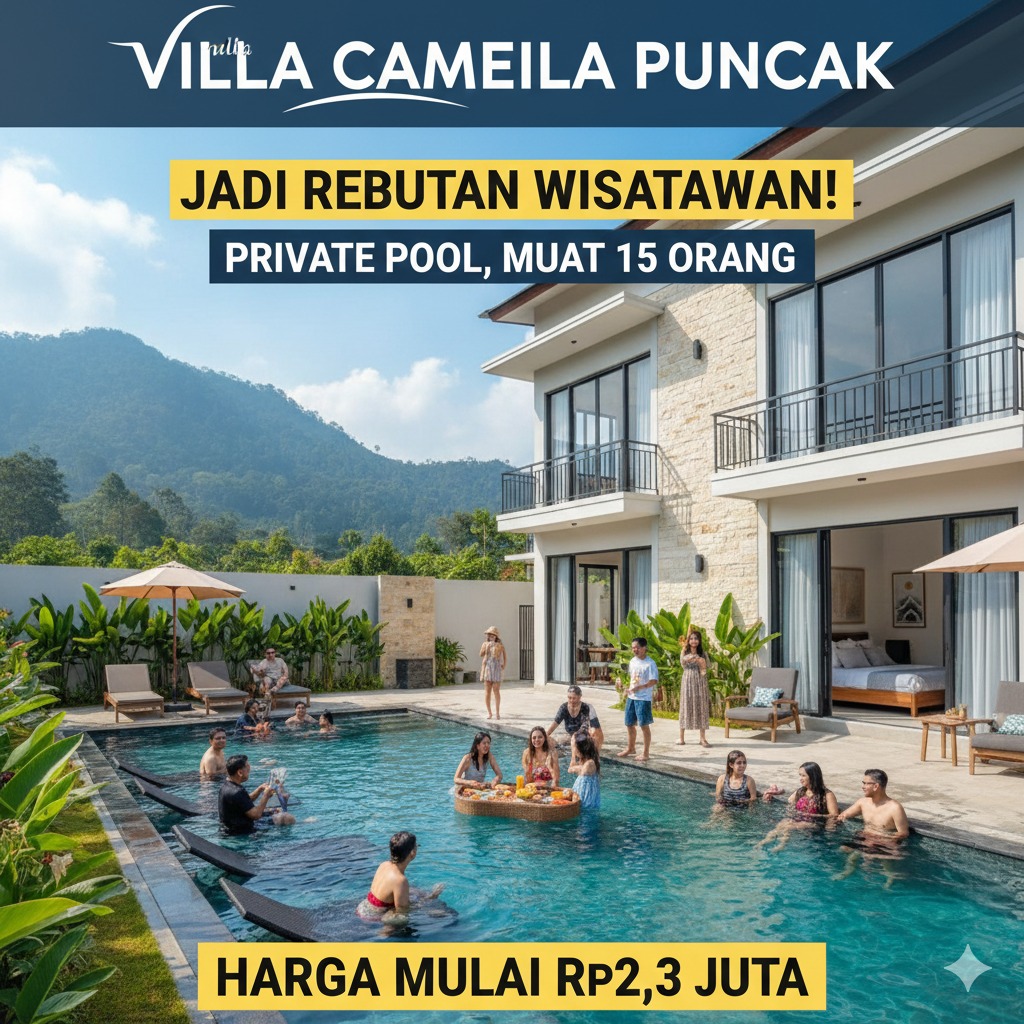 Villa Camelia Puncak Jadi Rebutan Wisatawan: Private Pool, Muat 15 Orang, Harga Mulai Rp2,3 Juta