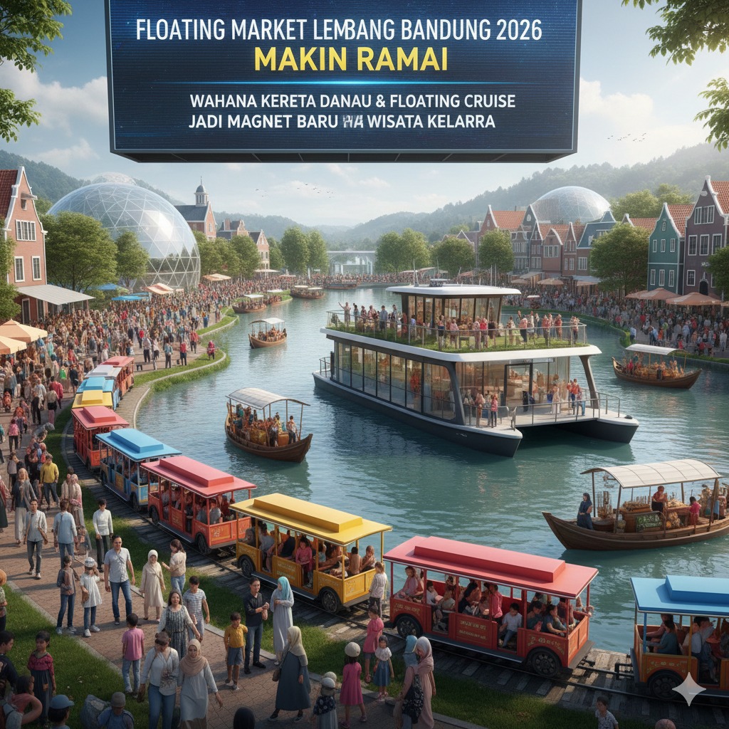 Floating Market Lembang Bandung 2026 Makin Ramai: Wahana Kereta Danau dan Floating Cruise Jadi Magnet Baru Wisata Keluarga