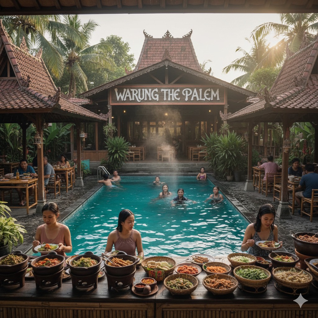 Warung The Palem Malang, Kuliner Masakan Rumahan Rasa Jawa dengan Konsep Makan Sekaligus Berenang