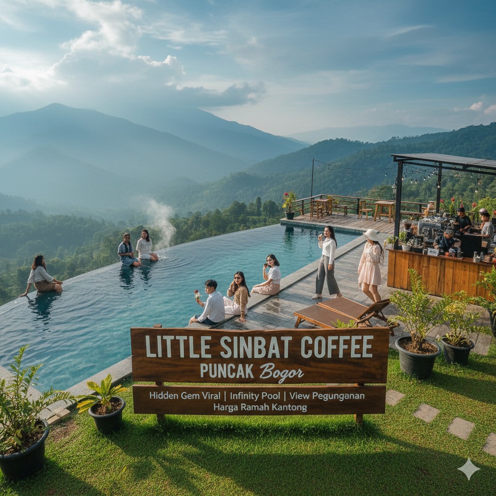 Little Sinbat Coffee Puncak Bogor: Hidden Gem Viral dengan Infinity Pool, View Pegunungan, dan Harga Ramah Kantong