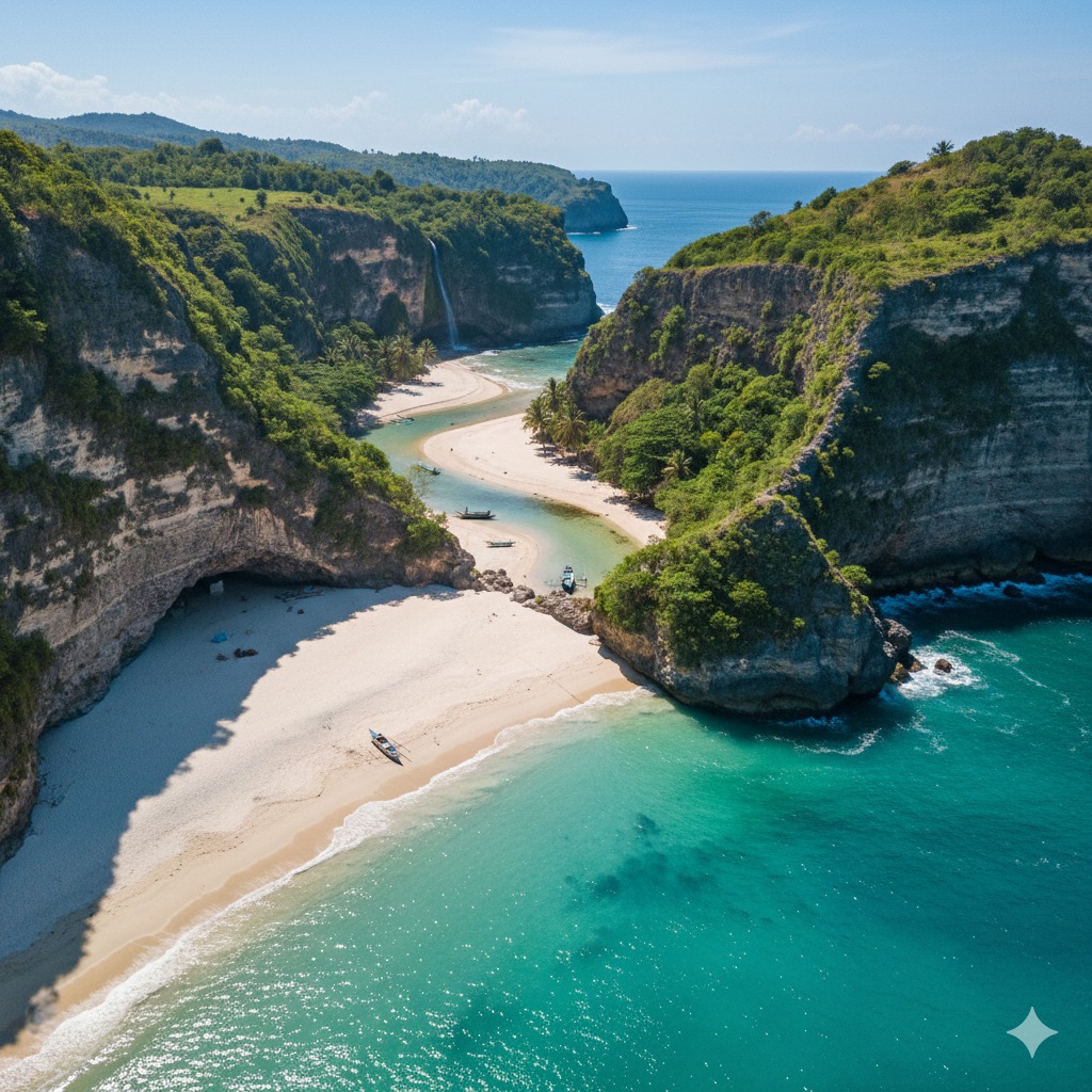 Pantai Greweng Gunungkidul Viral Lagi, Pantai Hidden dengan Sungai Air Tawar yang Disebut Serasa Pantai Privat