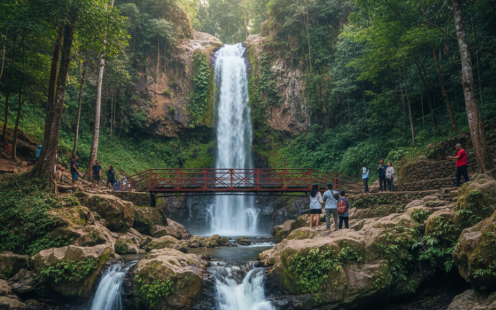 Wisata Air Terjun Jagir Banyuwangi viral dengan tiket Rp5 ribu. Nikmati tiga air terjun, jalur alami, dan suasana sejuk dekat kota.