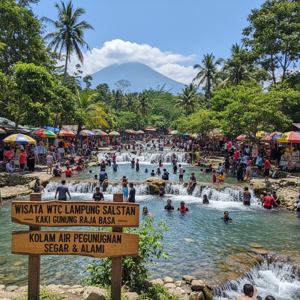 Wisata WTC Lampung Selatan Jadi Favorit Usai HUT RI, Kolam Air Pegunungan di Kaki Gunung Raja Basah Ini Ramai Dikunjungi