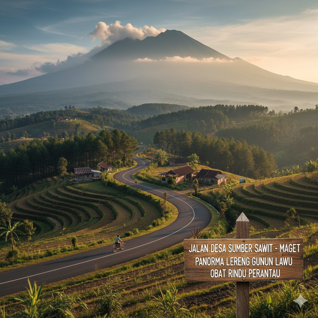Jalan Desa Sumber Sawit Magetan Viral, Panorama Lereng Gunung Lawu Jadi Obat Rindu Perantau