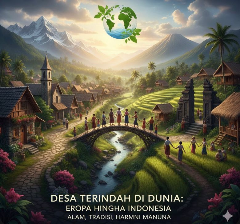 Desa terindah di dunia dari Eropa hingga Indonesia yang memadukan alam, tradisi, dan harmoni manusia.