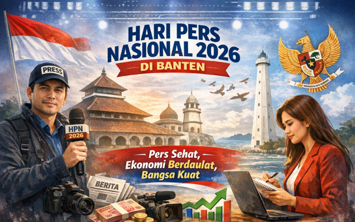 Hari Pers Nasional 2026 yang dipusatkan di Provinsi Banten. Mengusung tema Pers Sehat, dan Ekonomi Berdaulat, Bangsa Kuat.