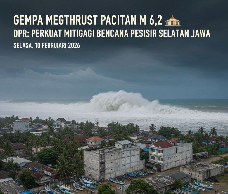 Gempa Megathrust Pacitan magnitudo 6,2 picu keprihatinan DPR. Negara diminta perkuat mitigasi bencana di pesisir selatan Jawa.