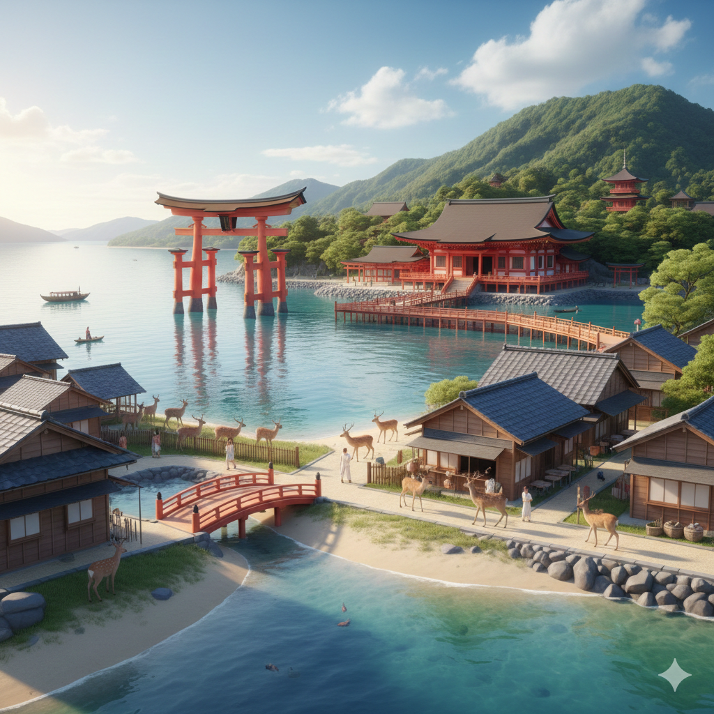 Pulau Miyajima Hiroshima viral berkat desa tanpa sampah, rusa jinak, dan kuil suci. Simak pesona wisata tenang terbaik di Jepang.