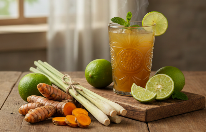 Minuman kunyit serai jeruk nipis disebut ampuh atasi maag, bantu menstruasi, hingga dukung program hamil secara alami.