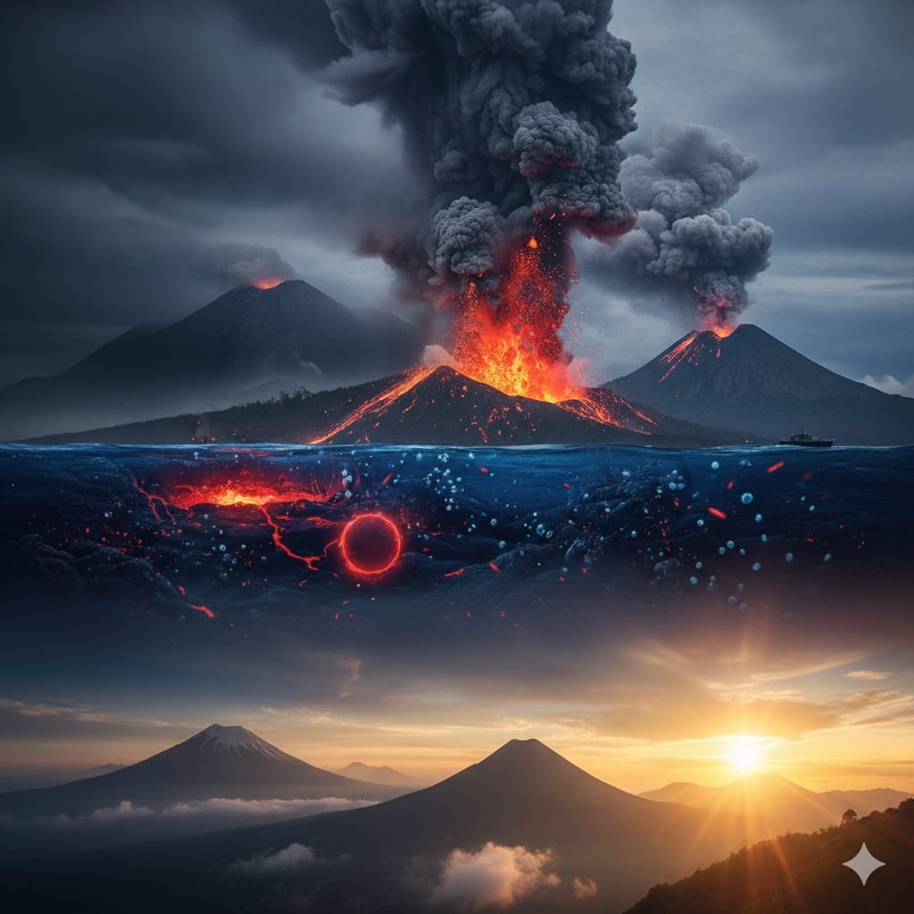 Pengakuan penguasa Gunung Krakatau viral. Disebut terhubung ke Gunung Merapi dan Semeru dari dasar laut.