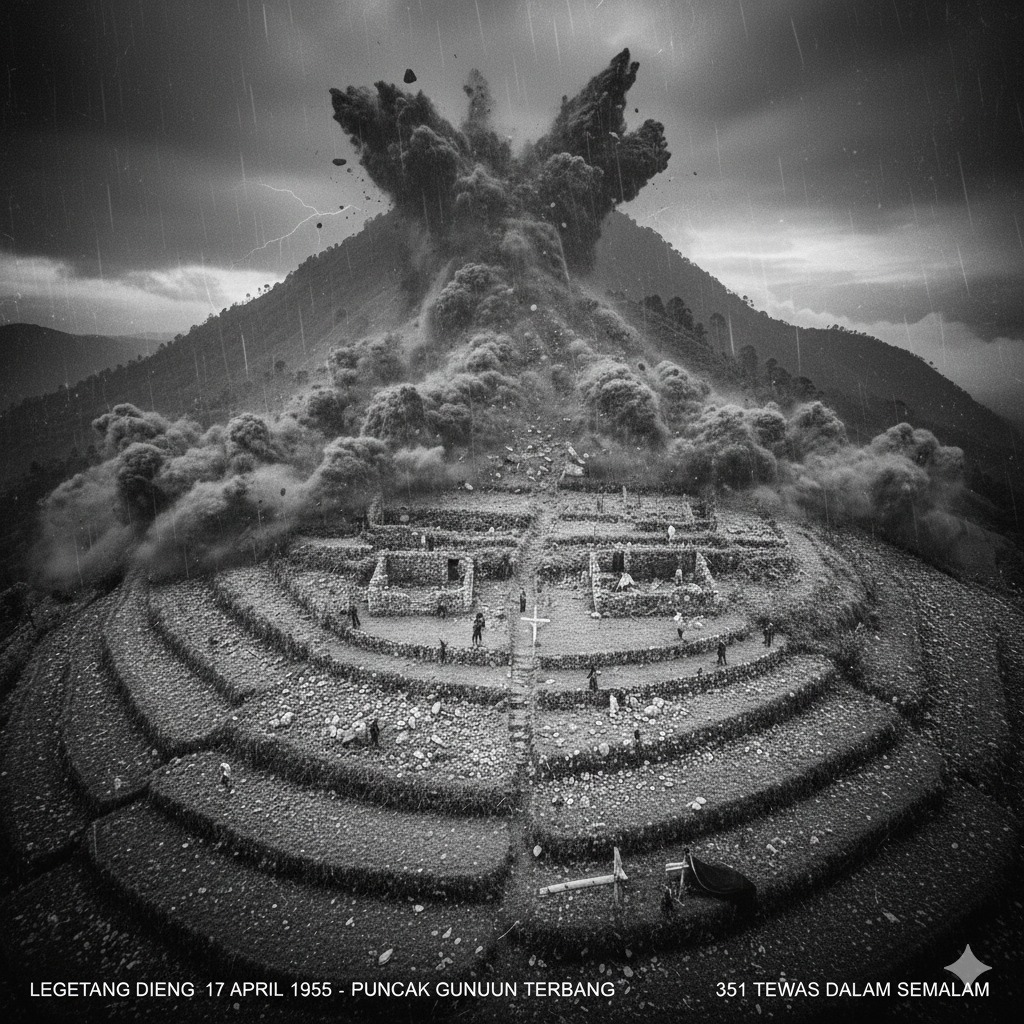 Misteri Desa Legetang Dieng 1955: Puncak Gunung Pengamun-amun &ldquo;Terbang&rdquo; Tewaskan 351 Warga dalam Semalam