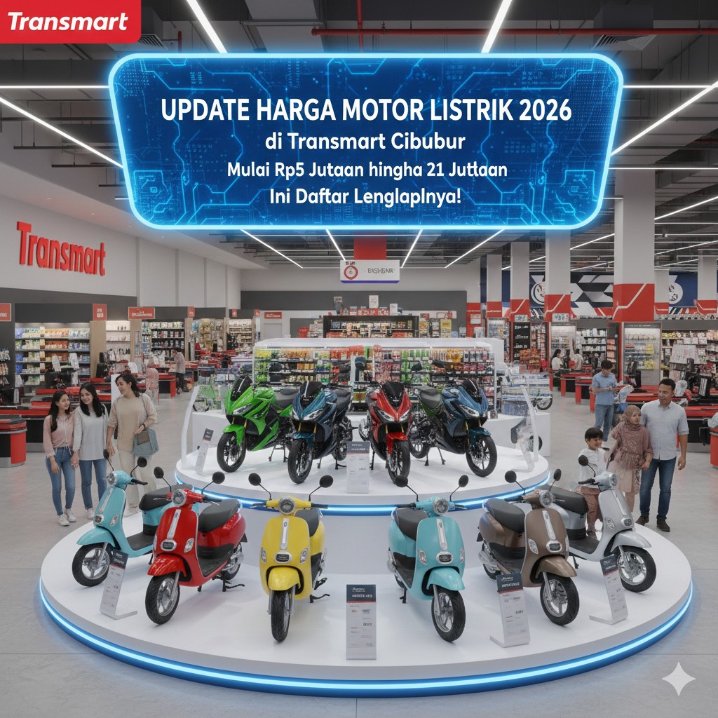 Update Harga Motor Listrik 2026 di Transmart Cibubur, Mulai Rp5 Jutaan hingga Rp21 Jutaan, Ini Daftar Lengkapnya!