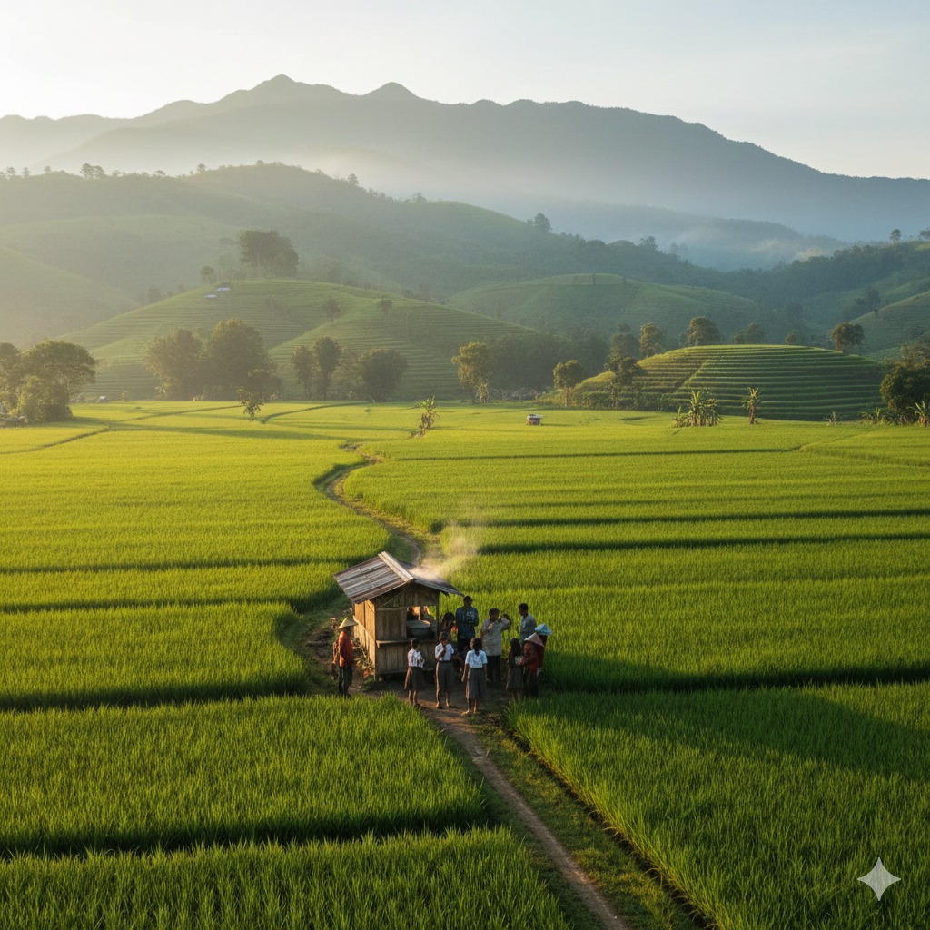Potret Kampung Cibuluh Bandung Barat: Sawah Sejauh Mata Memandang, Warung Seblak Sederhana dan Semangat Warga di Balik Perbukitan Rongga