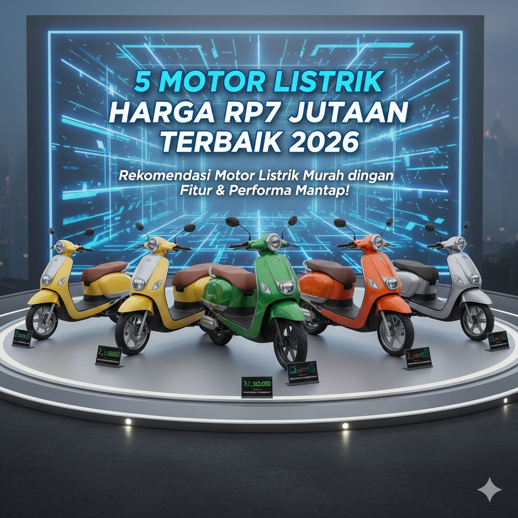 5 Motor Listrik Harga Rp7 Jutaan Terbaik 2026, Rekomendasi Motor Listrik Murah dengan Fitur dan Performa Mantap!