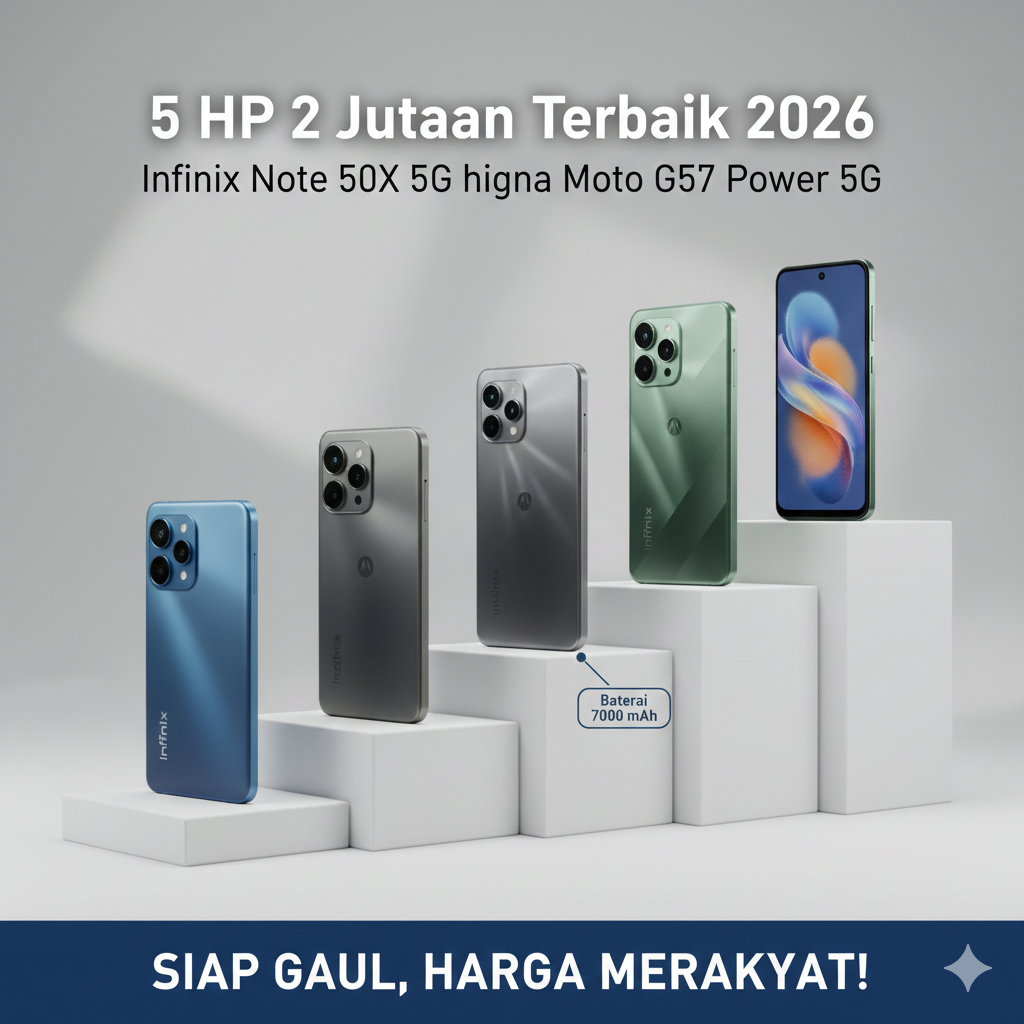 5 HP 2 Jutaan Terbaik 2026, Infinix Note 50X 5G hingga Moto G57 Power 5G Baterai 7000 mAh