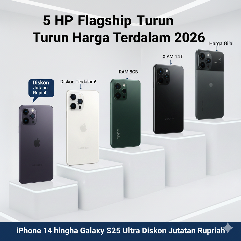 5 HP Flagship Turun Harga Terdalam 2026, iPhone 14 hingga Galaxy S25 Ultra Diskon Jutaan Rupiah