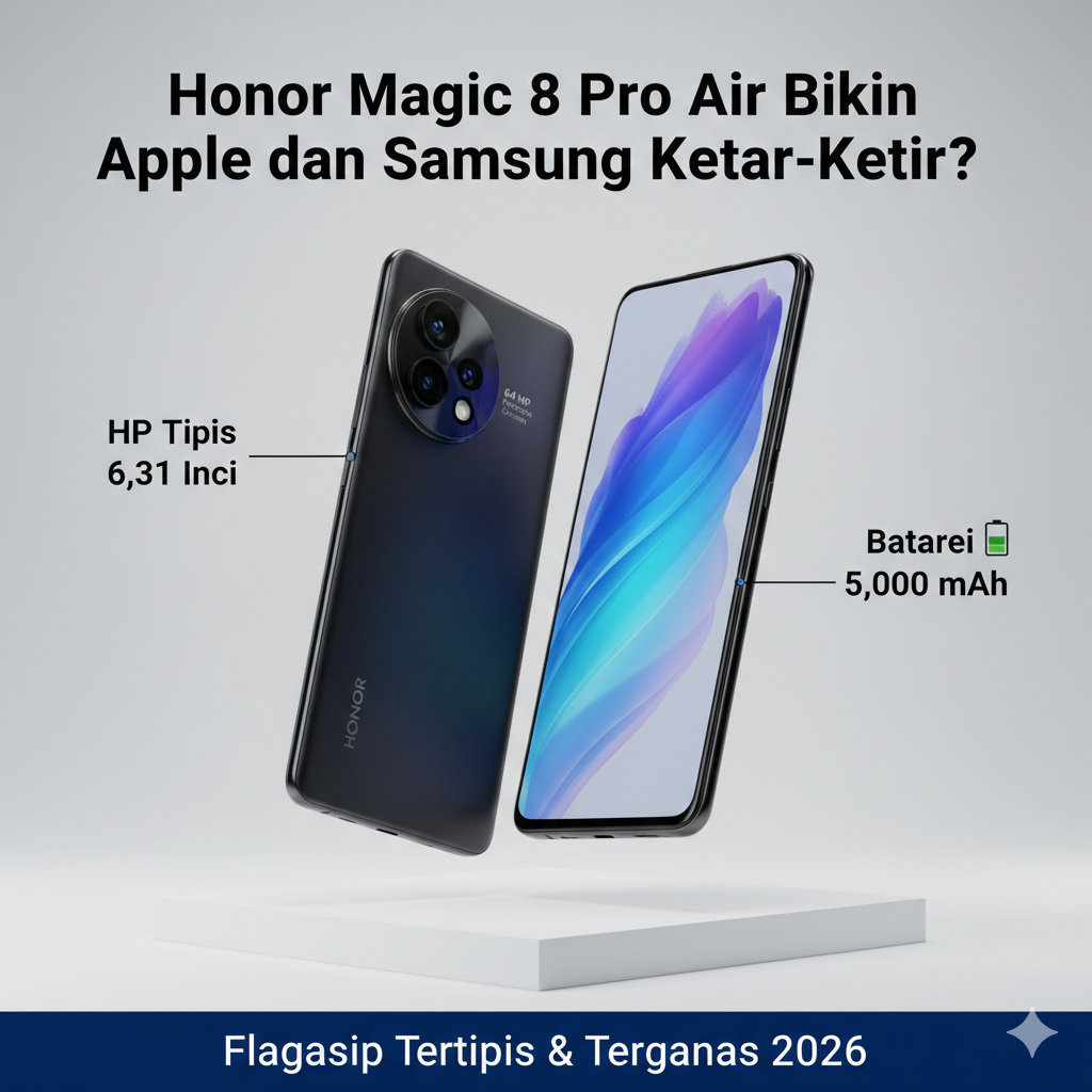 Honor Magic 8 Pro Air Bikin Apple dan Samsung Ketar-Ketir? HP Tipis 6,31 Inci Ini Bawa Baterai 5.000 mAh dan Kamera Periscope 64 MP!