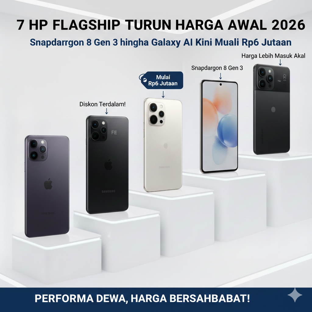 7 HP Flagship Turun Harga Awal 2026: Snapdragon 8 Gen 3 hingga Galaxy AI Kini Mulai Rp6 Jutaan