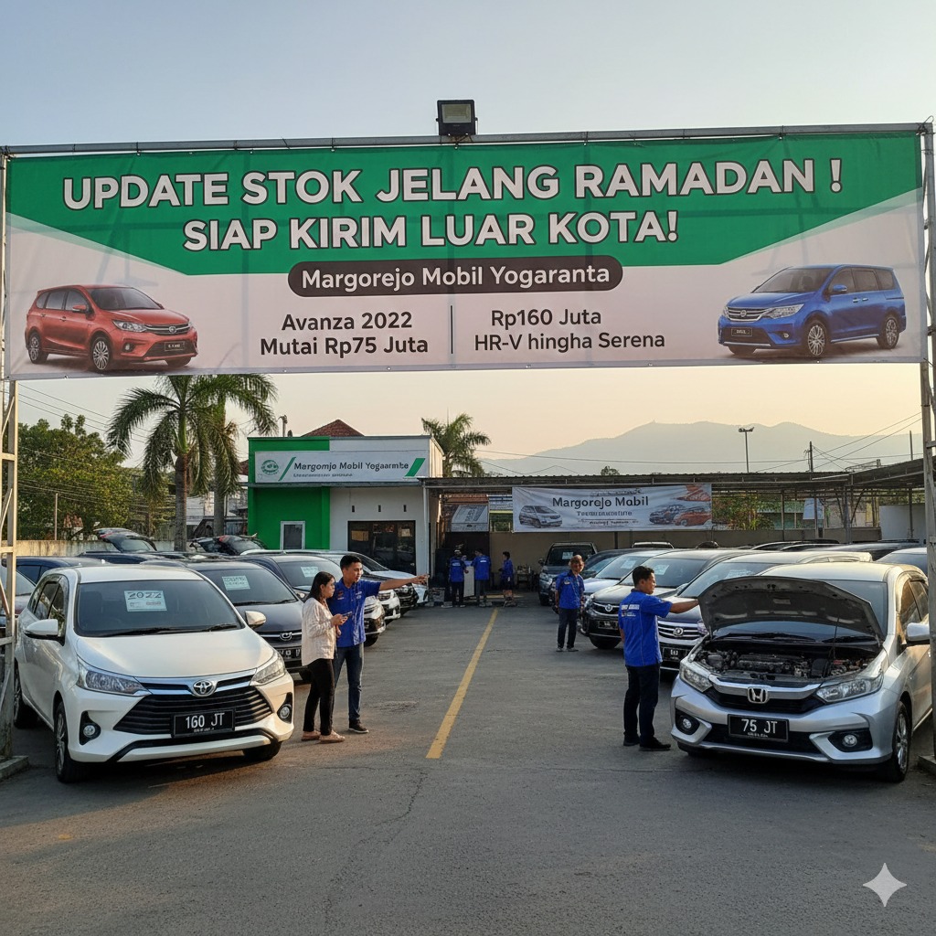 Update Stok Margorejo Mobil Yogyakarta: Avanza 2022 Rp160 Juta, Brio Mulai Rp75 Juta, HR-V hingga Serena Siap Kirim!