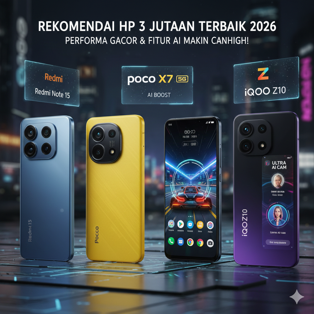 Rekomendasi HP 3 Jutaan Terbaik 2026: Redmi Note 15, Poco X7 5G hingga iQOO Z10, Performa Gacor dan Fitur AI Makin Canggih!