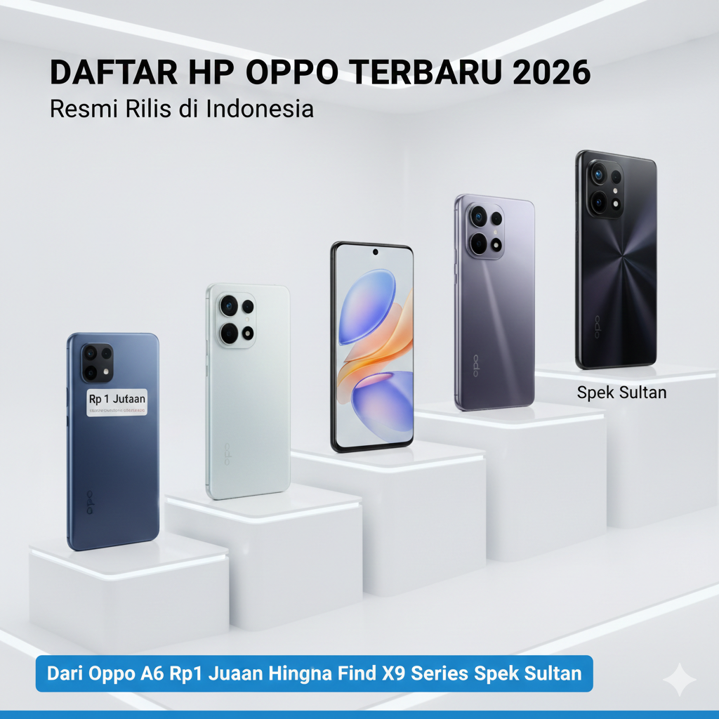 Daftar HP Oppo Terbaru 2026 Resmi Rilis di Indonesia, dari Oppo A6 Rp1 Jutaan hingga Find X9 Series Spek Sultan