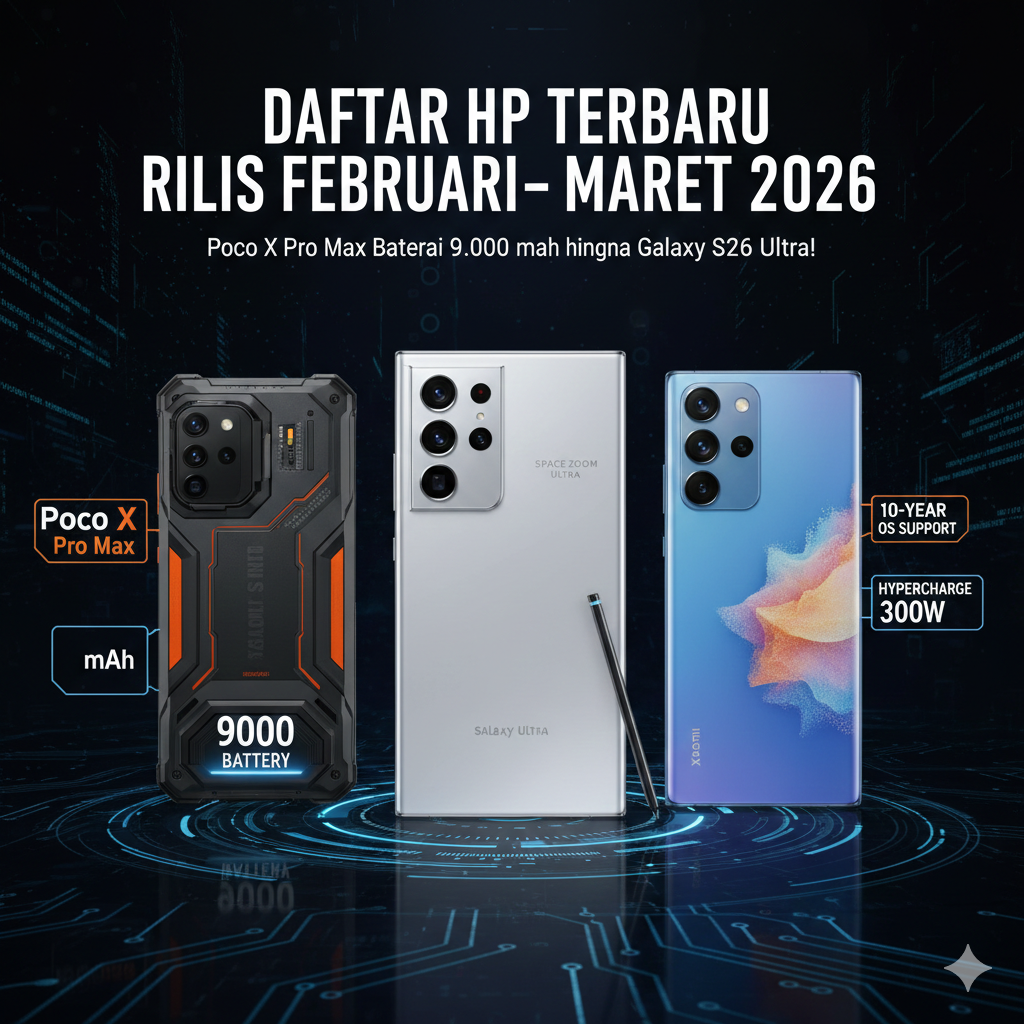 Daftar HP Terbaru Rilis Februari&ndash;Maret 2026: Poco X Pro Max Baterai 9.000 mAh hingga Galaxy S26 Ultra!