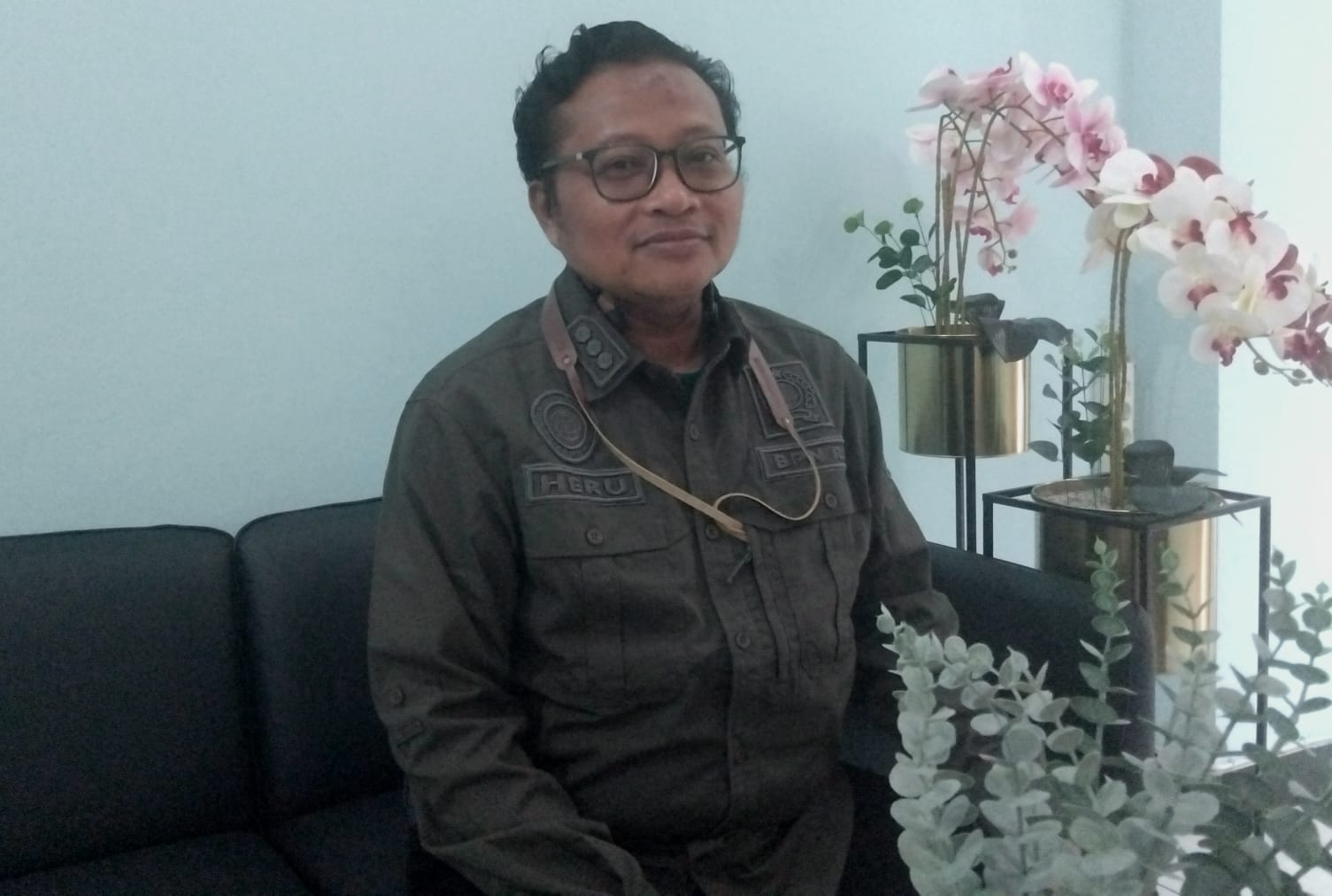 Kepala Kantor Pertanahan, Heru Setiyono sedang memberikan penjelasan terkait PTSL2026