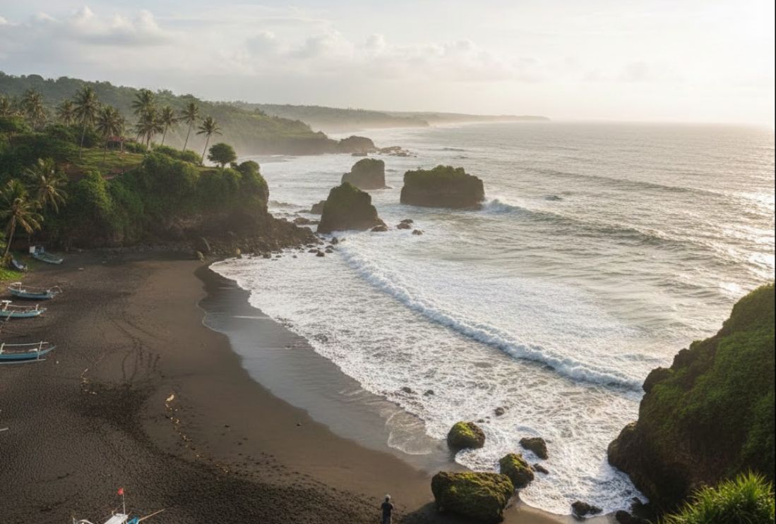 Cianjur Selatan Memikat! Pantai Karangpotong Ocean View dengan Pemandangan Laut Biru dan Spot Instagramable yang Wajib Dikunjungi