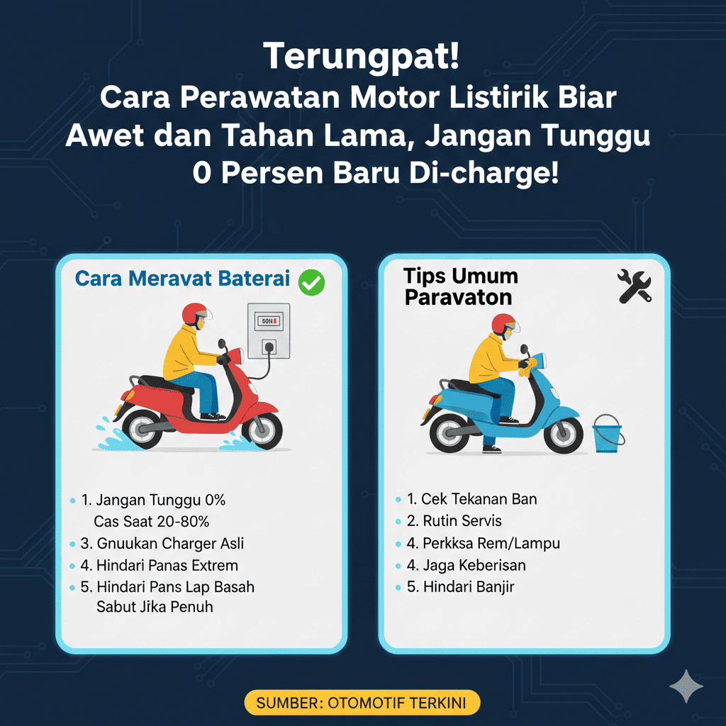 Cara Merawat Motor Listrik Biar Awet dan Tahan Lama, Jangan Tunggu Baterai 0 Persen Baru Di-charge!