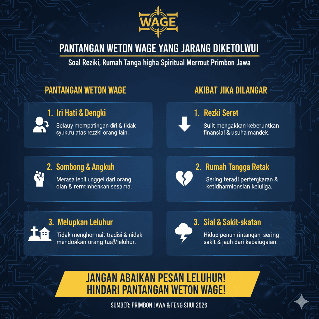 Pantangan Weton Wage yang Jarang Diketahui: Soal Rezeki, Rumah Tangga hingga Spiritual Menurut Primbon Jawa