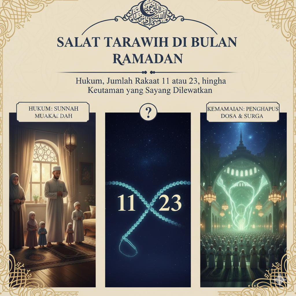 Salat Tarawih di Bulan Ramadan: Hukum, Jumlah Rakaat 11 atau 23, hingga Keutamaan yang Sayang Dilewatkan