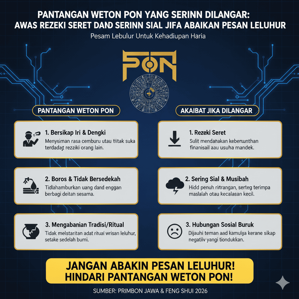 Pantangan Weton Pon yang Sering Dilanggar: Awas Rezeki Seret dan Sering Sial Jika Abaikan Pesan Leluhur