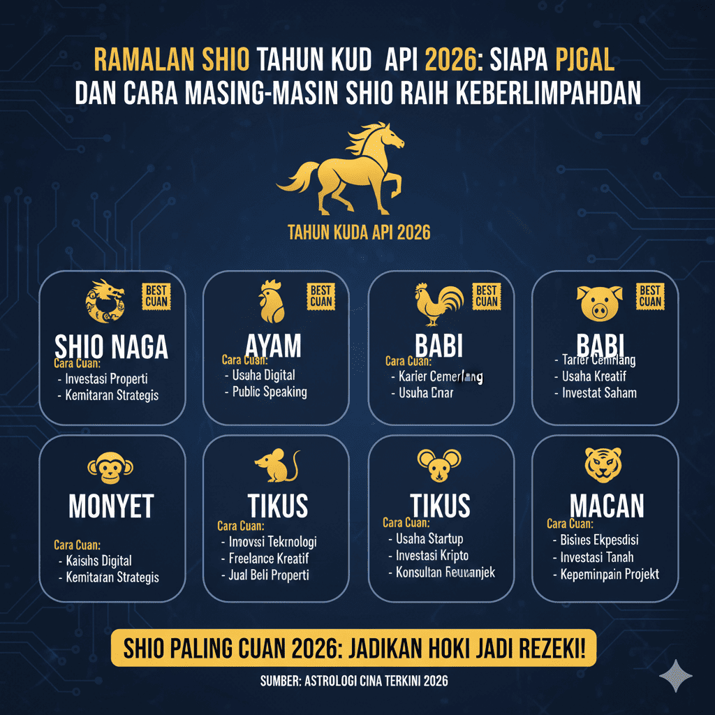 Ramalan Shio Tahun Kuda Api 2026: Siapa Paling Cuan dan Cara Masing-Masing Shio Raih Keberlimpahan