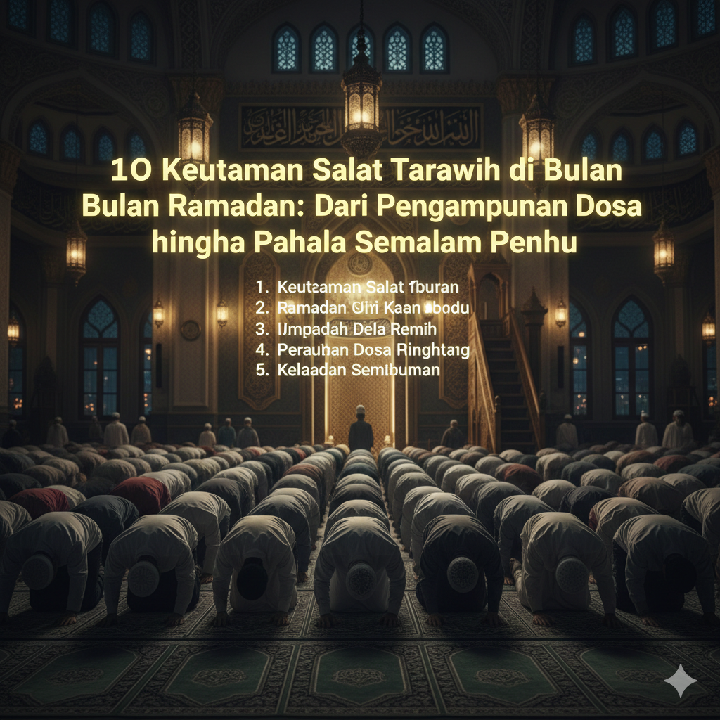 10 Keutamaan Salat Tarawih di Bulan Ramadan: Dari Pengampunan Dosa hingga Pahala Semalam Penuh