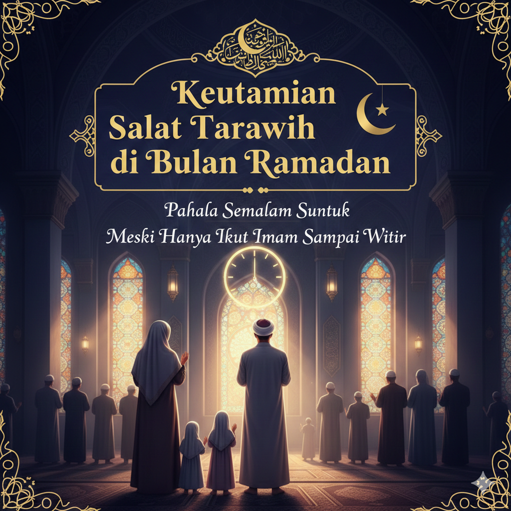 Keutamaan Salat Tarawih di Bulan Ramadan: Pahala Semalam Suntuk Meski Hanya Ikut Imam Sampai Witir