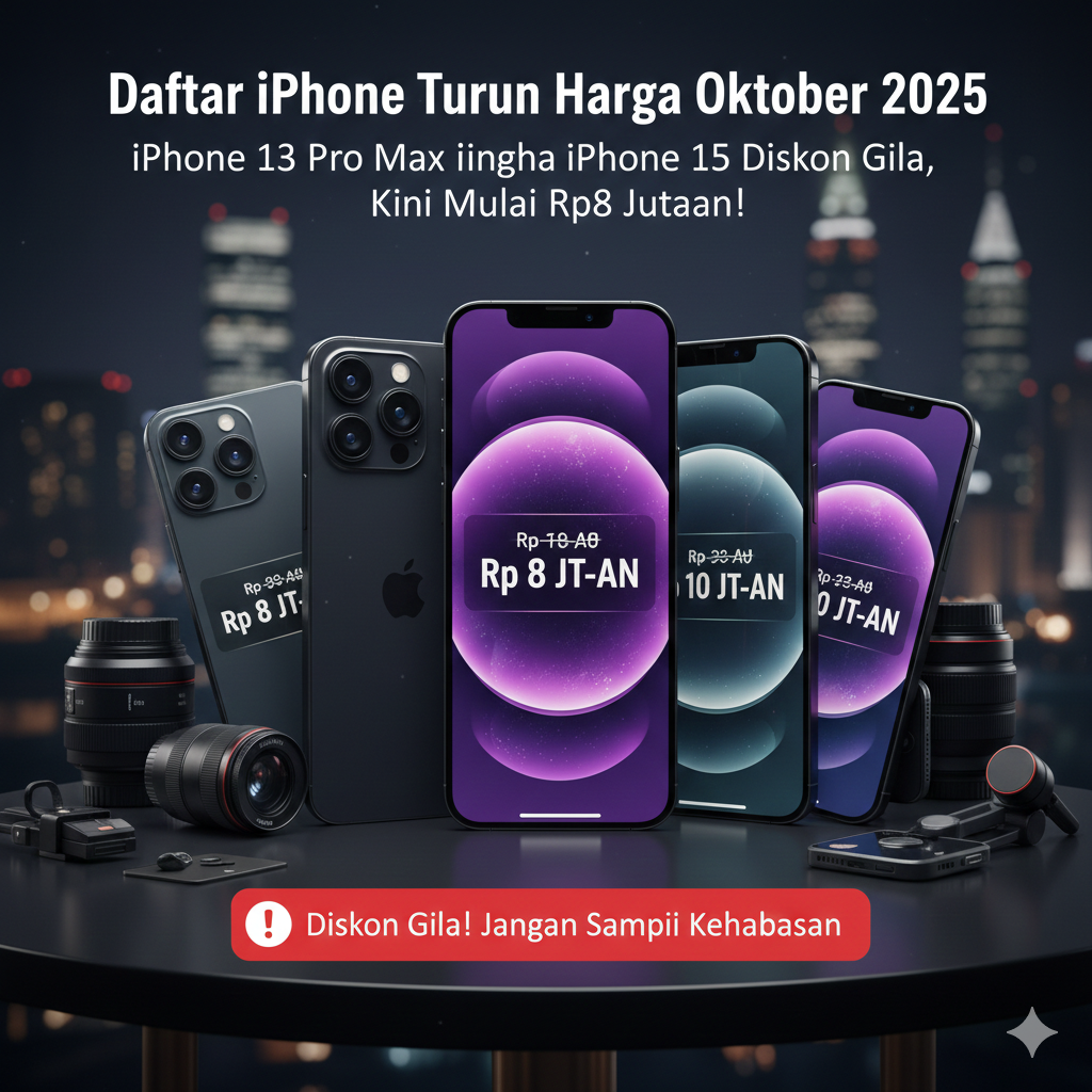 Daftar iPhone Turun Harga Oktober 2025: iPhone 13 Pro Max hingga iPhone 15 Diskon Gila, Kini Mulai Rp8 Jutaan!