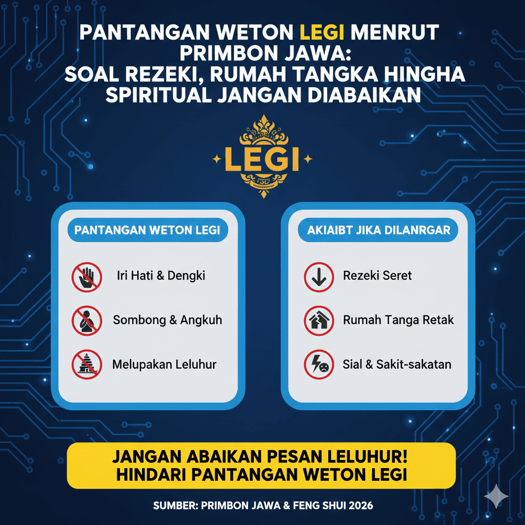 Pantangan Weton Legi Menurut Primbon Jawa: Soal Rezeki, Rumah Tangga hingga Spiritual Jangan Diabaikan