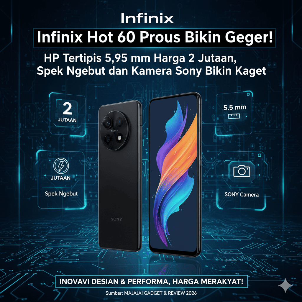 Infinix Hot 60 Pro Plus Bikin Geger! HP Tertipis 5,95 mm Harga 2 Jutaan, Spek Ngebut dan Kamera Sony Bikin Kaget