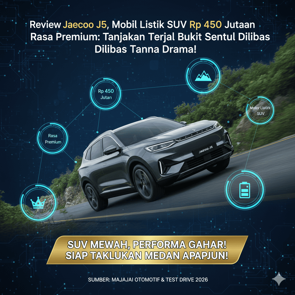 Review Jaecoo J5, Mobil Listrik SUV Rp 450 Jutaan Rasa Premium: Tanjakan Terjal Bukit Sentul Dilibas Tanpa Drama!