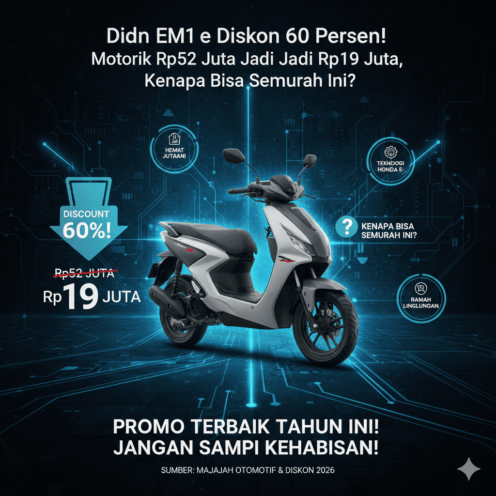 Honda EM1 e Diskon 60 Persen! Motor Listrik Rp52 Juta Jadi Rp19 Juta, Kenapa Bisa Semurah Ini?