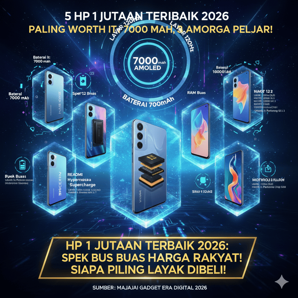 7 HP 1 Jutaan Terbaik 2026 Paling Worth It: Baterai 7000 mAh, AMOLED 144 Hz, Spek Buas Harga Pelajar!